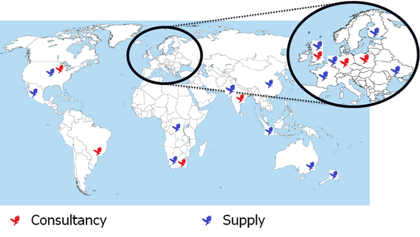 World map with reference sites